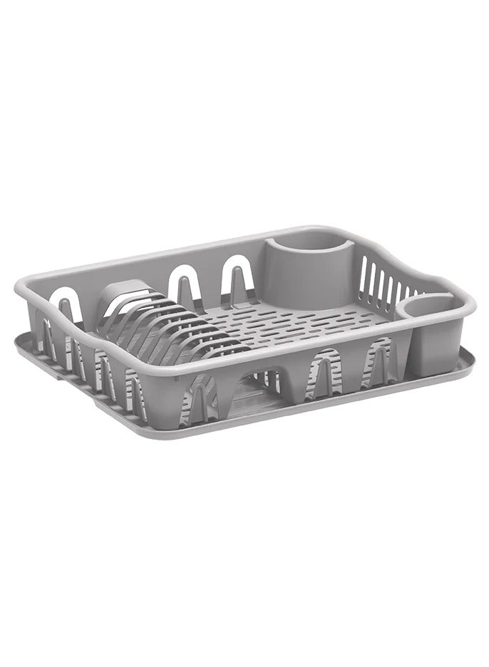Cosmoplast حامل أطباق كبير مع مصفاة (رمادي)