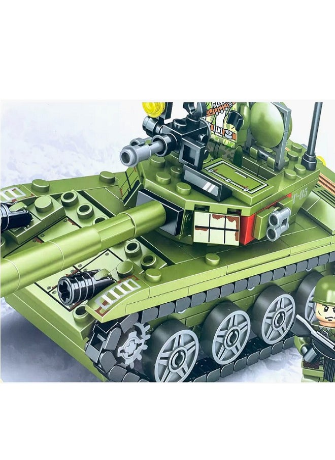 Blocks Tank building blocks assembly . Chip toy boy 6 years old tank military children toy with 2 special soldier. from 6+ year old gift for child's birthday gift and building blocks fans. (356 Pcs)  - Image 3