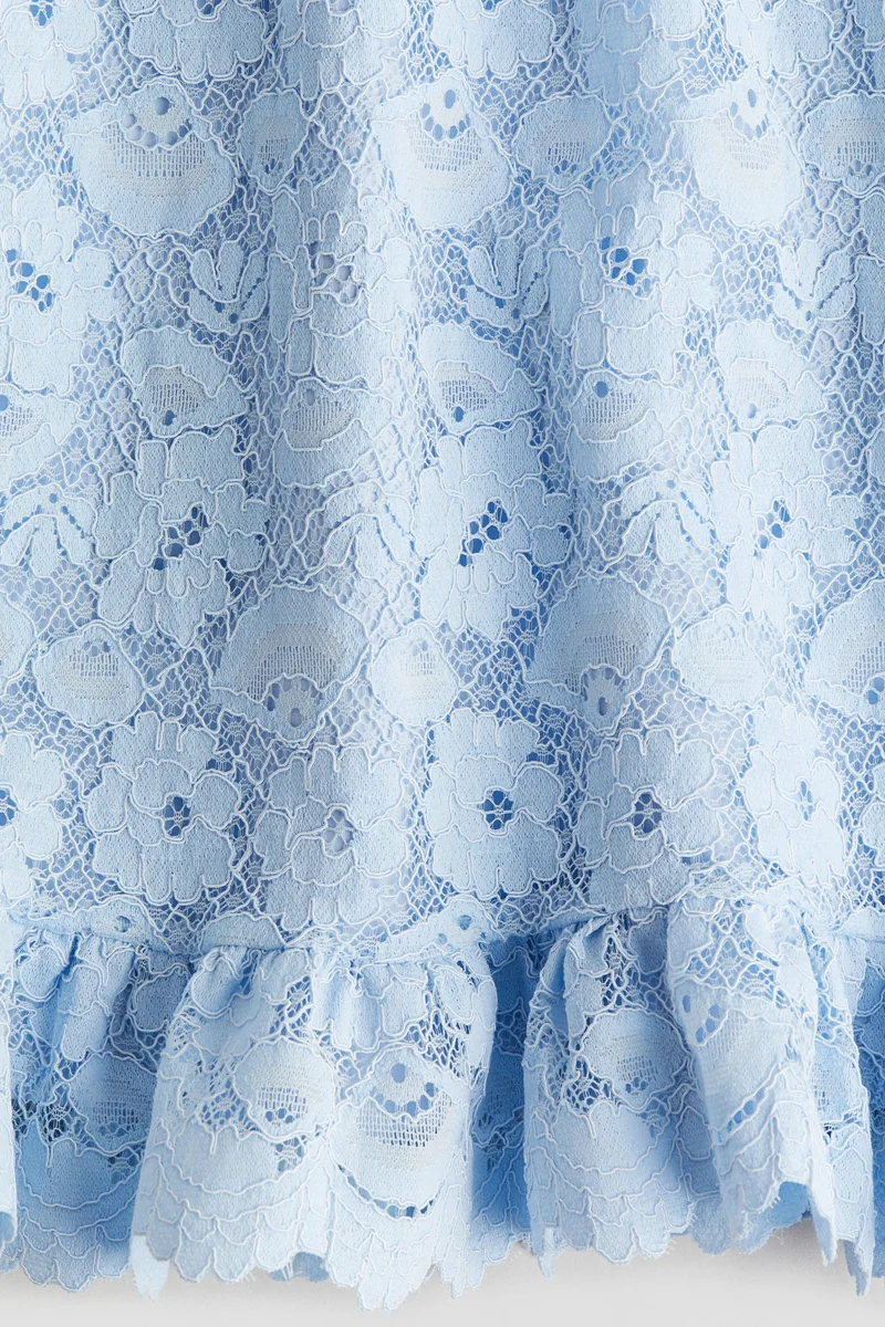 H&M Frill-Trimmed Lace Dress