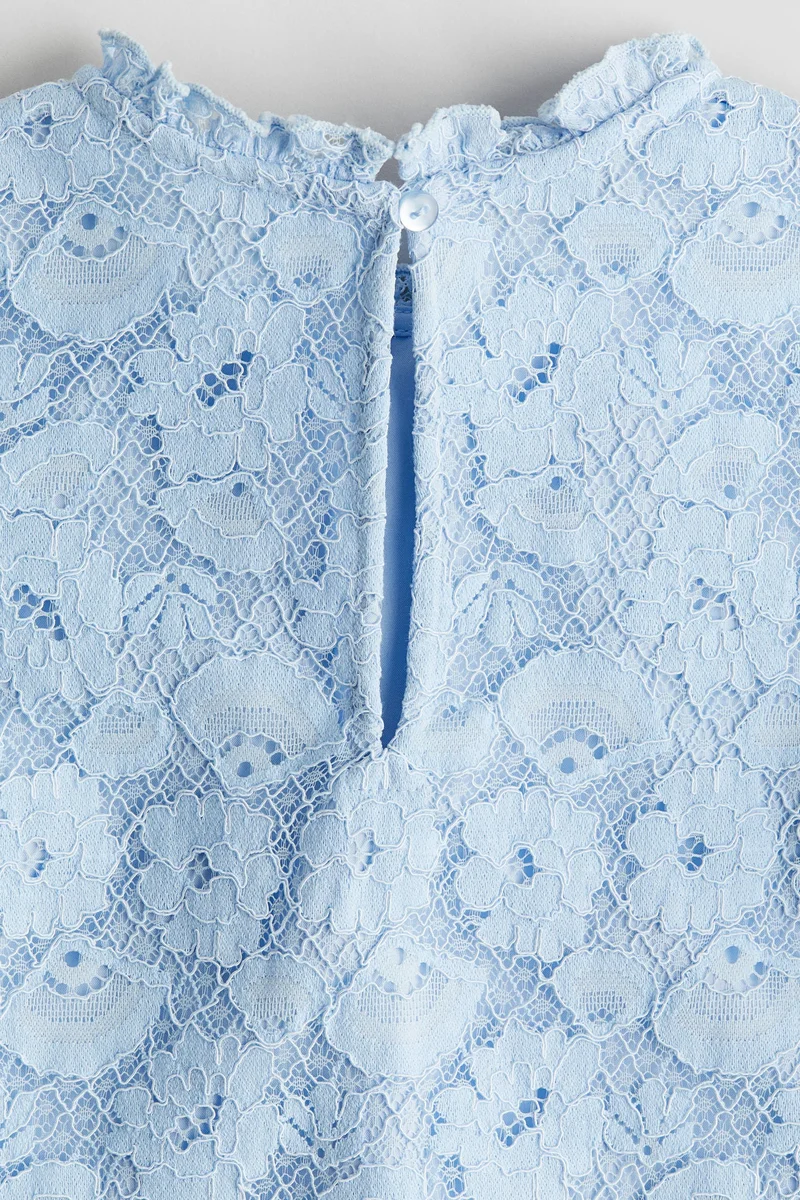 H&M Frill-Trimmed Lace Dress