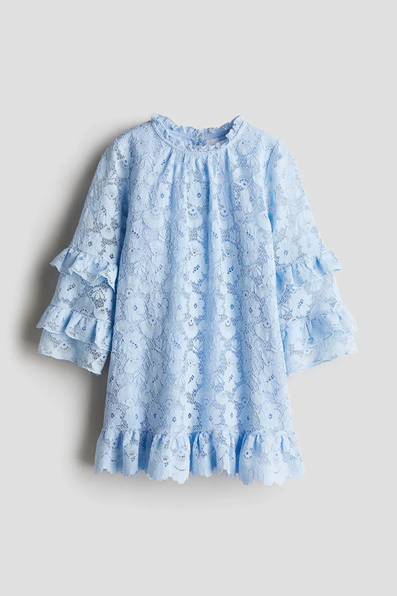 H&M Frill-Trimmed Lace Dress