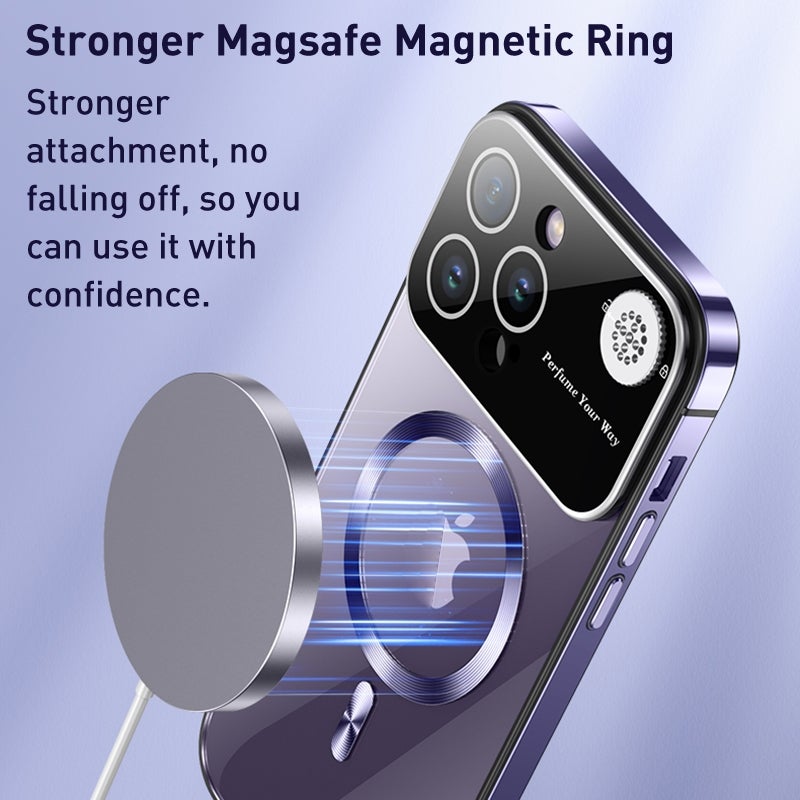 erorex For Iphone 14 Pro Max Aromatherapy Magsafe Magnetic Phone Case(Starlight Silver) - Image 5