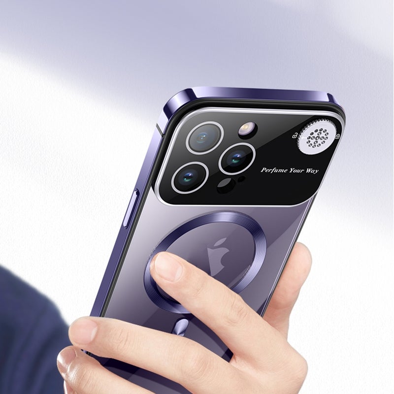 erorex For Iphone 14 Pro Max Aromatherapy Magsafe Magnetic Phone Case(Starlight Silver) - Image 4