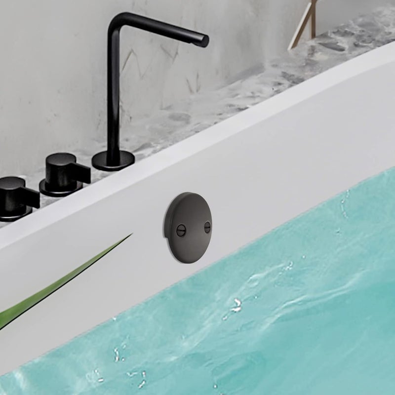 LOWCUS 2 Hole Bathtub Overflow Plate, 3-3/16 Inches Diameter, Oil Rubbed Bronze - Image 3