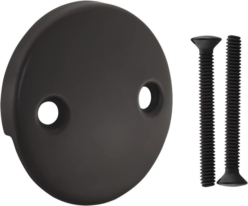 LOWCUS 2 Hole Bathtub Overflow Plate, 3-3/16 Inches Diameter, Oil Rubbed Bronze - Image 2