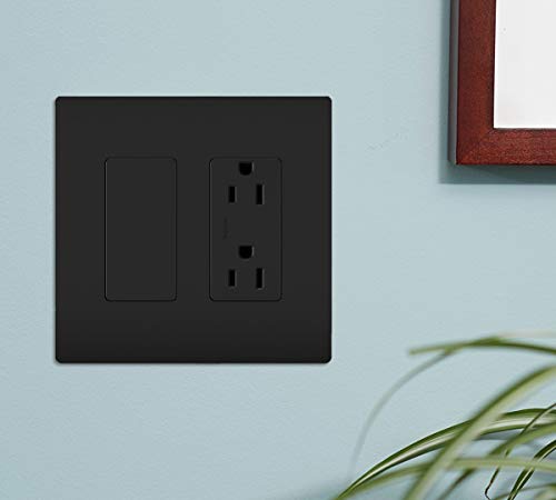 On-Q Legrand - OnQ Single Gang Keystone Phone Wall Plate or Cable Wall Plate, Keystone Wallplate, High-Impact Flame Retardant Plastic, Black, 25 Pack, WP3410BK - Image 2
