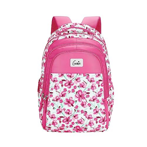 Genie Camellia 27 litres Pink School Backpack (17 inch, Water Resistant) - Image 1