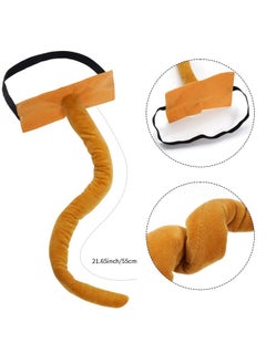 obmwang obmwang 3 Pieces Monkey Costume Set Monkey Ears Headband Bowtie and Tail Fancy Animal Cosplay Accessories for Halloween Dress Up Party  - Image 3