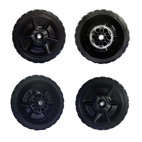 KMHGD 4 Pack Lawn Mower Wheels, Compatible With Honda HRN216 HRN216VKA HRN216VKA, HRN216VKAA Walk Behind Lawn Mower, 2 Rear Wheels 42710-VR8-N00ZA, 2 Front Drive Wheels 44710-VR8-N00ZA, 5 Years Warranty - Image 1