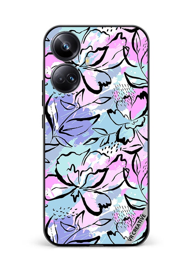 VR CREATIVE غطاء حماية لهاتف Realme 10 Pro Plus بتصميم زهور تجريدية متعدد الألوان - Image 1