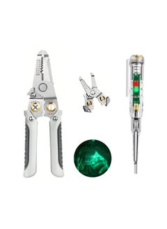 GARIHC ENTERPRISE GARIHC ENTERPRISE Wire Stripper and Cutter Pliers Combo 6in1 Multifunctional Tools with HighBrightness Intelligent Voltage Tester Pen for Electricians Pack of 2  - Image 1