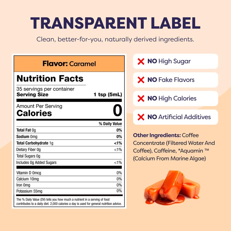 تركيز القهوة - قهوة باردة، مثالية للقهوة الفورية الساخنة أو المثلجة، المشروبات الساخنة، تركيز القهوة الباردة، 35 حصة - كراميل - Image 2