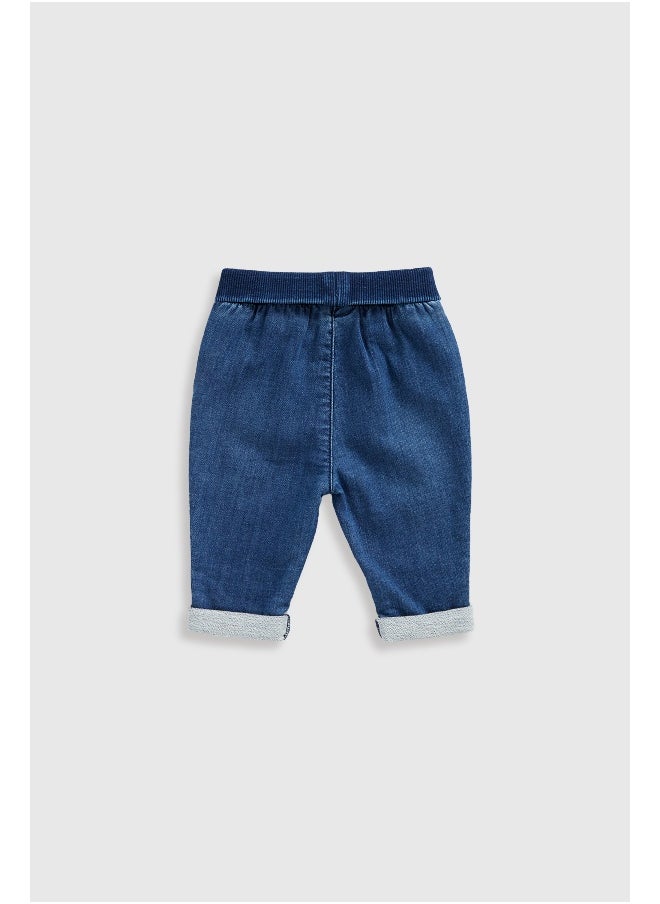 mothercare - Dark-Wash Denim Joggers - Image 1