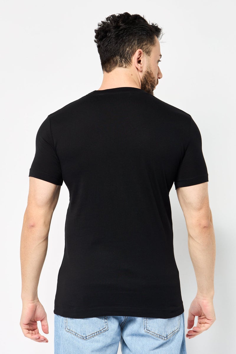 JOHN RICHMOND Men Crew Neck Short Sleeve Graphic T Shirt, Black  - Image 4