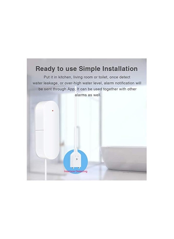 Generic - Smart Water Leakage Sensor Tuya WIFI Water Detector Flood Detector for Home Security Works with Smart Life App Push Notification for Home Security System - Image 1