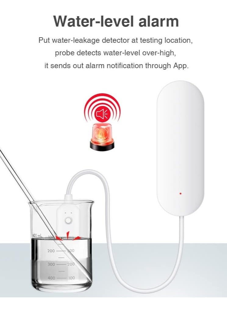 Generic - Smart Water Leakage Sensor Tuya WIFI Water Detector Flood Detector for Home Security Works with Smart Life App Push Notification for Home Security System - Image 1