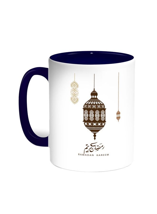 RKN Ramadan Kareem Printed Coffee Mug Blue/White 11ounce - Image 2