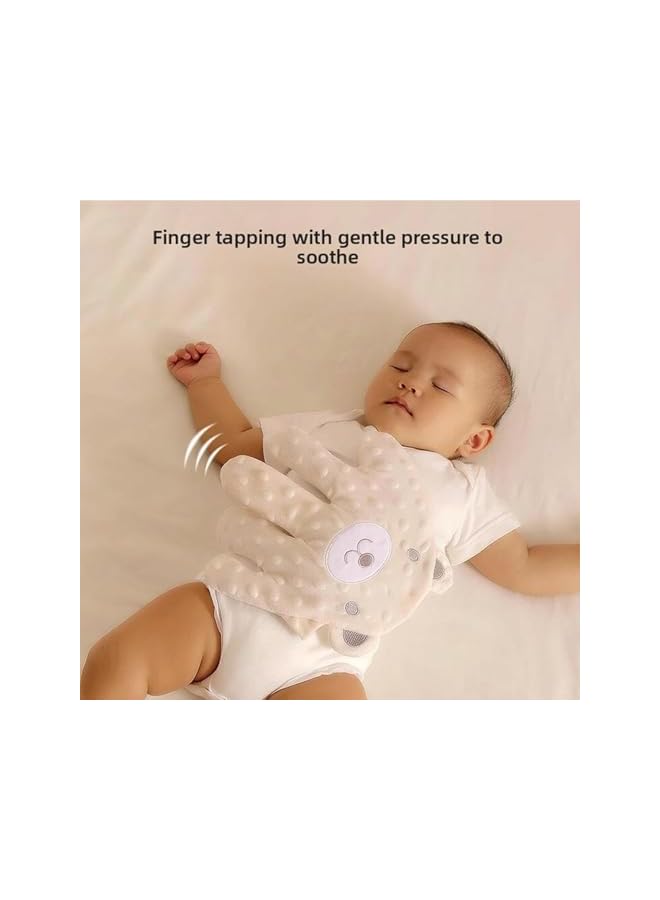 Baby Patting Sleeping Toy, Baby Soothing Palm, Baby Startle Prevention Hand Glove, Cute Cartoon Automatic Baby Soothing Palm with Remote Control, Baby Soothing Hand Pillow, (Beige Bear)  - Image 3