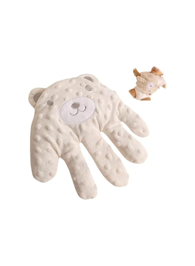 Baby Patting Sleeping Toy, Baby Soothing Palm, Baby Startle Prevention Hand Glove, Cute Cartoon Automatic Baby Soothing Palm with Remote Control, Baby Soothing Hand Pillow, (Beige Bear)  - Image 1