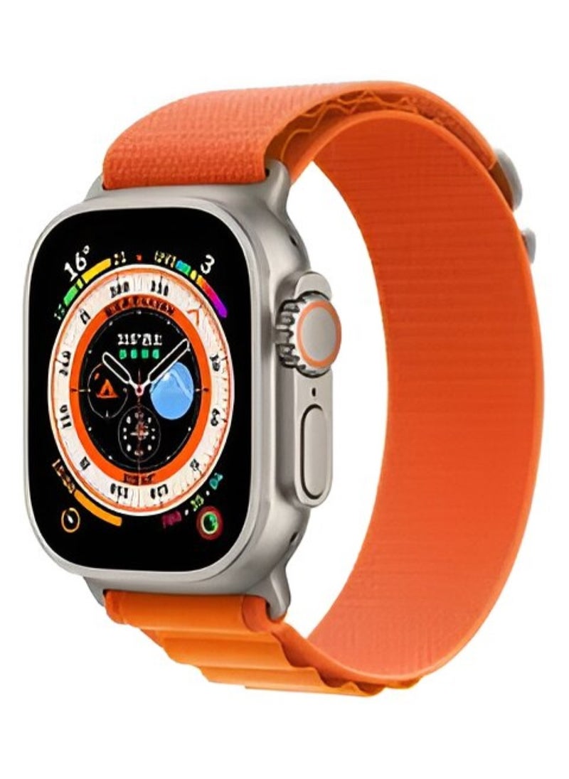 PRIMO PLUS - Apple Watch Alpine Loop Band 49mm/45mm/44mm Nylon Woven Sport Strap Compatible with iWatch Series 8/Ultra/7/SE/6/5/4/3/2/1 Orange - Image 1