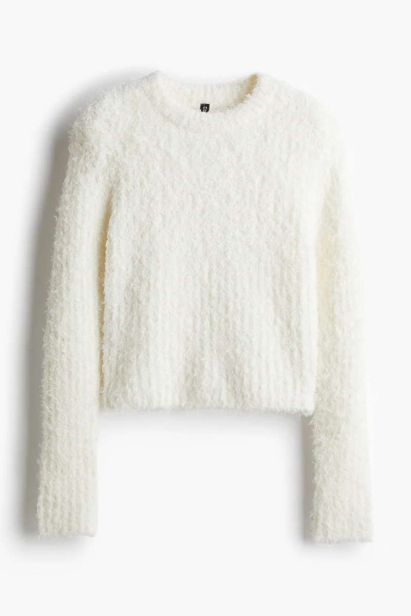 H&M Shoulder-pad fluffy-knit jumper