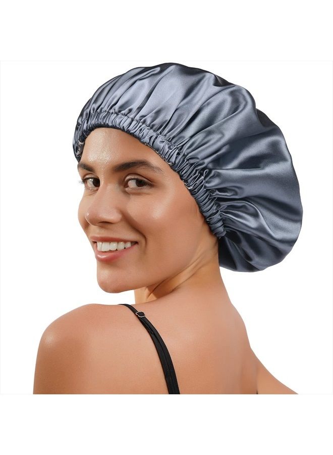 YANIBEST Silk Bonnet for Sleeping Satin Bonnet Hair Bonnets for Black Women and Men Double Layer Ajustable Bonnet for Curly Braids Hair - Image 2