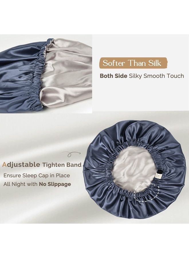 YANIBEST Silk Bonnet for Sleeping Satin Bonnet Hair Bonnets for Black Women and Men Double Layer Ajustable Bonnet for Curly Braids Hair - Image 5