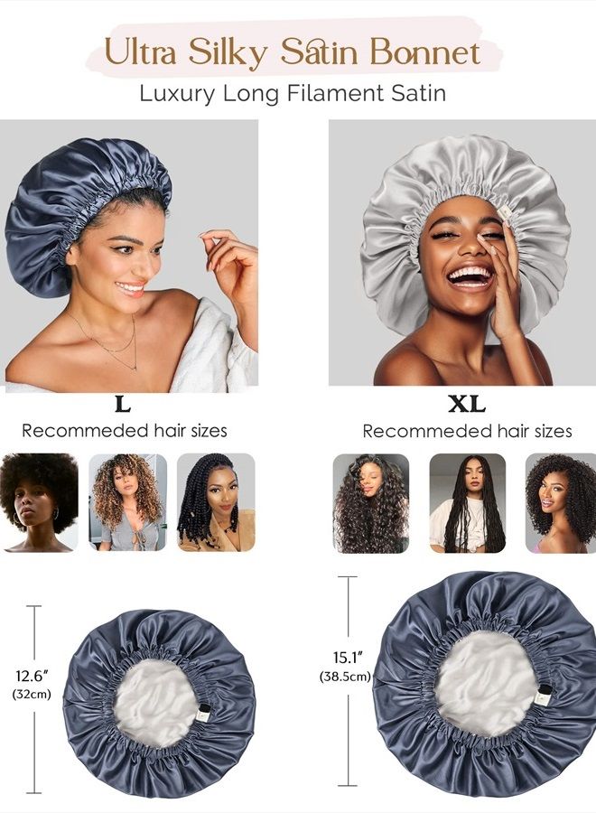 YANIBEST Silk Bonnet for Sleeping Satin Bonnet Hair Bonnets for Black Women and Men Double Layer Ajustable Bonnet for Curly Braids Hair - Image 4
