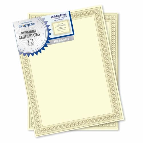 Geographics Foil Certificates 812 x 11 Gold Flourish Pack Of 12 - Image 3
