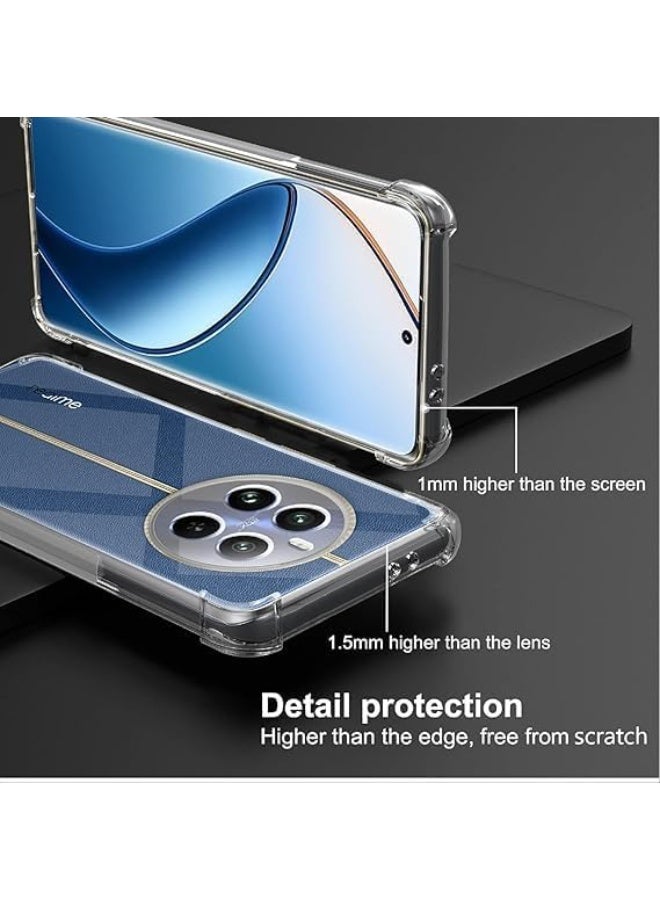 Lion Store Soft Transparent Back Case Made of Thermoplastic Polyurethane, Shock-Absorbing Side/Corner for Realme 12 4G/Realme 13 4G (Transparent) - Image 3