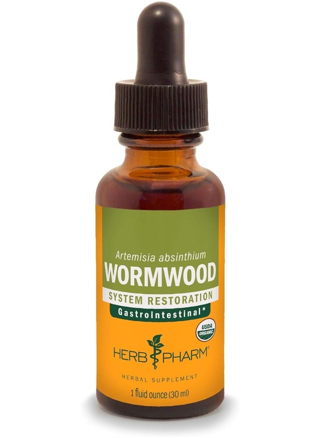HERB PHARM - Certified Organic Wormwood Liquid Extract For Digestive System Support 1 Ounce - Image 1