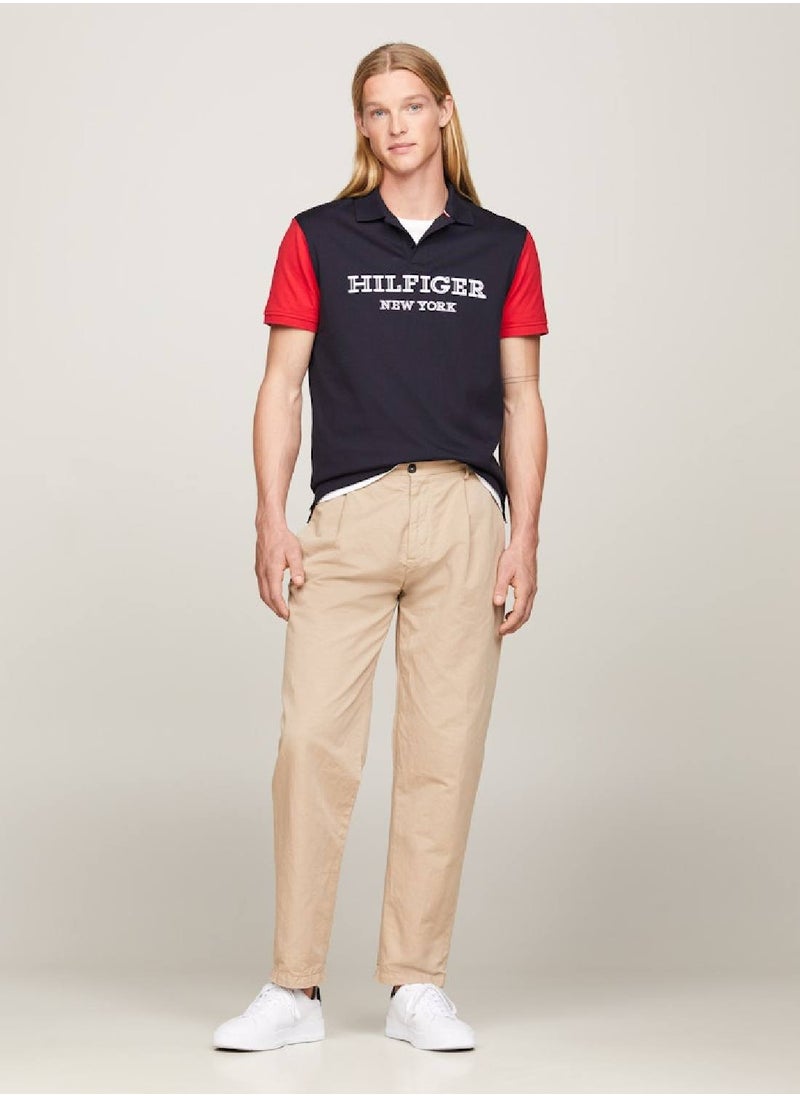 Men's Hilfiger Monotype Colour-Blocked Regular Fit Polo -  Pure cotton, Red/ Navy - pzsku/ZF35643A1137F4B42E17BZ/45/_/1723743642/fa5ca702-558b-4061-b29e-442372f40699