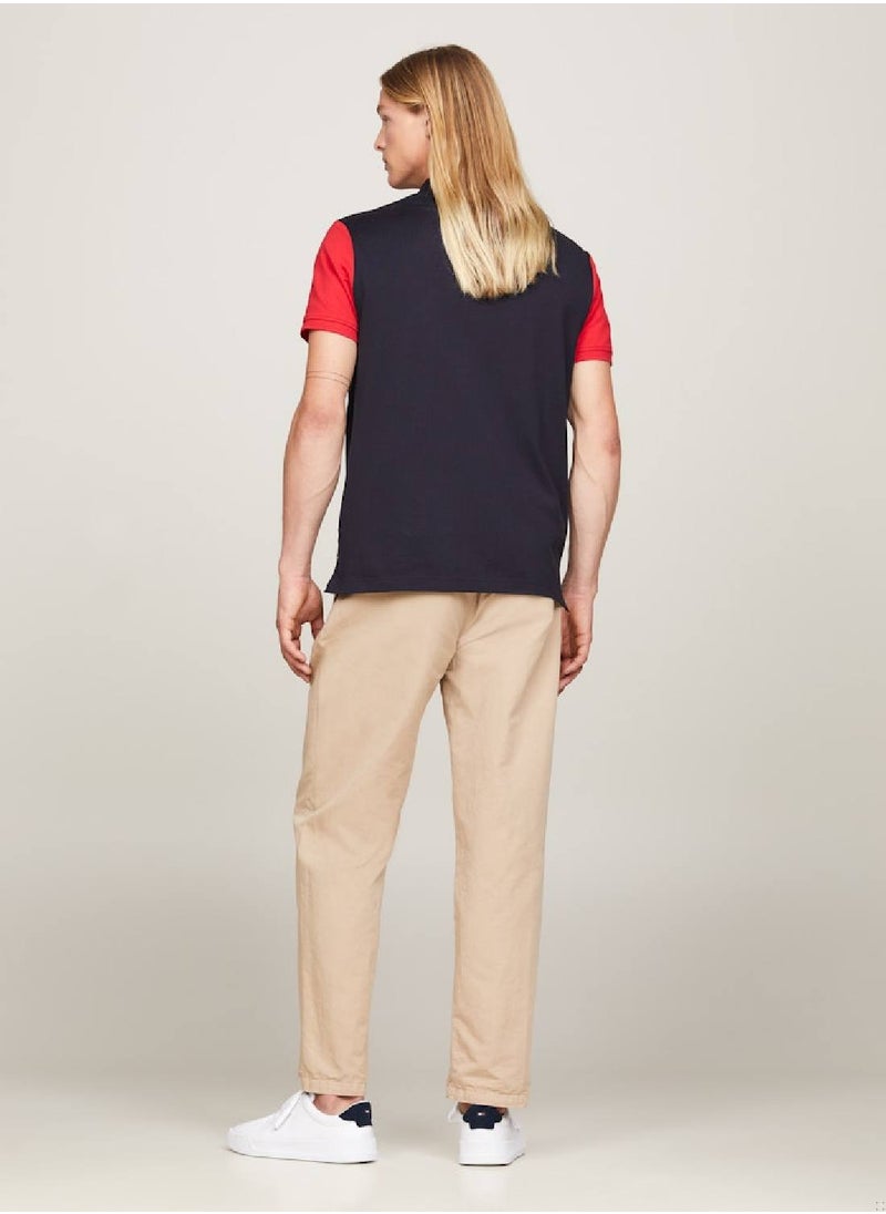 Men's Hilfiger Monotype Colour-Blocked Regular Fit Polo -  Pure cotton, Red/ Navy - pzsku/ZF35643A1137F4B42E17BZ/45/_/1723743643/71bba7c9-889a-4763-877c-1a1af0d4a832