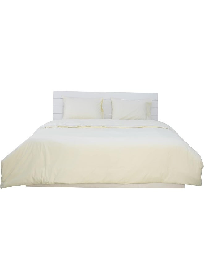 Hotel Linen Klub Hotel Linen Klub King Duvet Cover - 1 Piece, Size: 245 x 265 cm, Made from Luxurious 100% Cotton with 250 Thread Count for Exceptional Softness and Comfort, Cool and Breathable Fabric, Cream  - Image 4