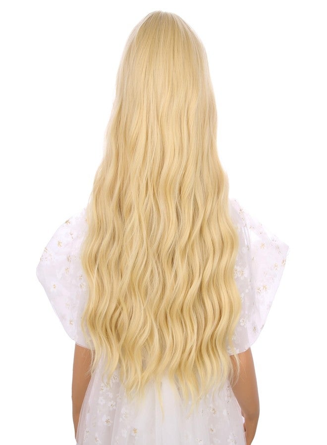 DUDUWIG Girls Blonde Wig Child Long Golden Blonde Wig with Bangs Wavy Curly Wigs for Kids Hallween Party Include Wigs Cap - Image 5