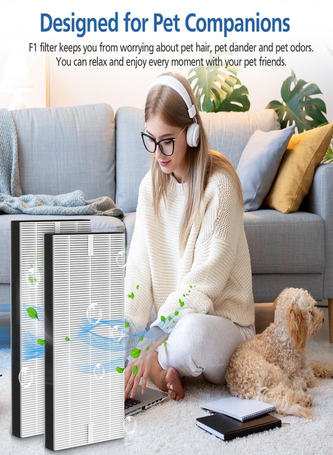 LINNIW عبوة من 4 فلاتر بديلة من طراز F1، متوافقة مع أجهزة تنقية الهواء من 3M Filtrete موديلات FAP-C01-F1 وFAP-T02-F1 وFAP-C01BA-G1 وFAP-T02WA-G1 وFAP-ST02W وFAP-ST02N – غير متوافقة مع موديلات F2 أو A2 - Image 4
