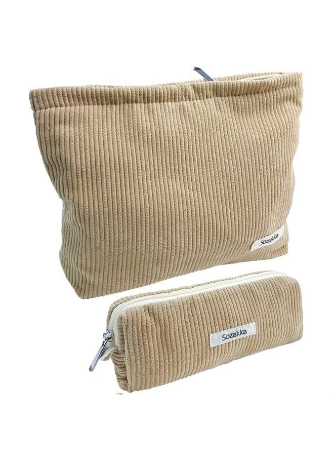 LETGO Travel Cosmetic Bag Large Capacity Makeup Bags Makeup Brushes Storage Bag Makeup Pouch Travel Toiletry Bag Organizer for Women  - Image 1
