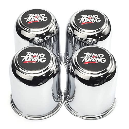 RTRHINOTUNING 3.19" Hub 3.62" H Push Through Center Caps Chrome for RV Trailer Truck Wheels Rim 4 Pieces Hub Caps - Image 1