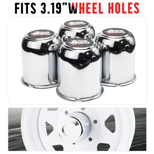 RTRHINOTUNING 3.19" Hub 3.62" H Push Through Center Caps Chrome for RV Trailer Truck Wheels Rim 4 Pieces Hub Caps - Image 4