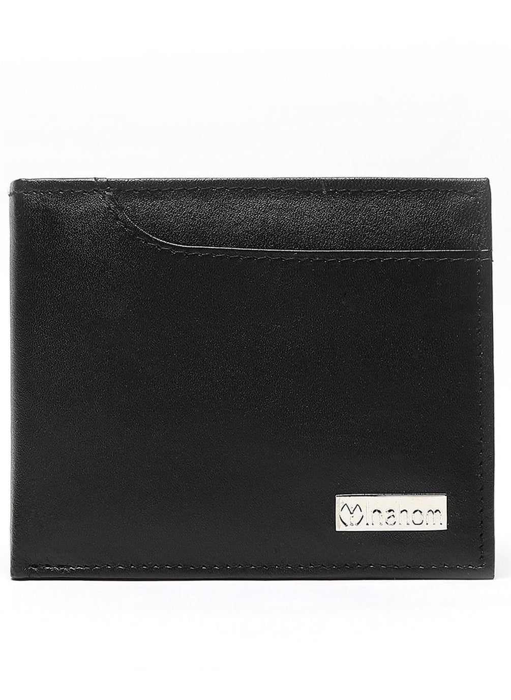 Inahom Bi-Fold Organised Wallet Flat Nappa Genuine and Smooth Leather Upper IM2021XDA0001-001-Black 