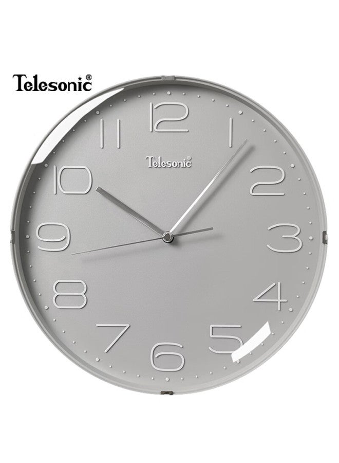 Telesonic Wall Clock, 12-inch Minimalist Style, Home Living Room Decorative Quartz Clock, Bedroom Timepiece, 30cm - Image 1