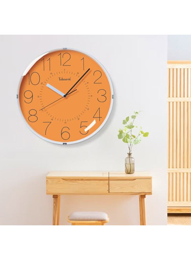 Telesonic Wall Clock, 12-inch Minimalist Style, Home Living Room Decorative Quartz Clock, Bedroom Timepiece, 30cm - Image 4