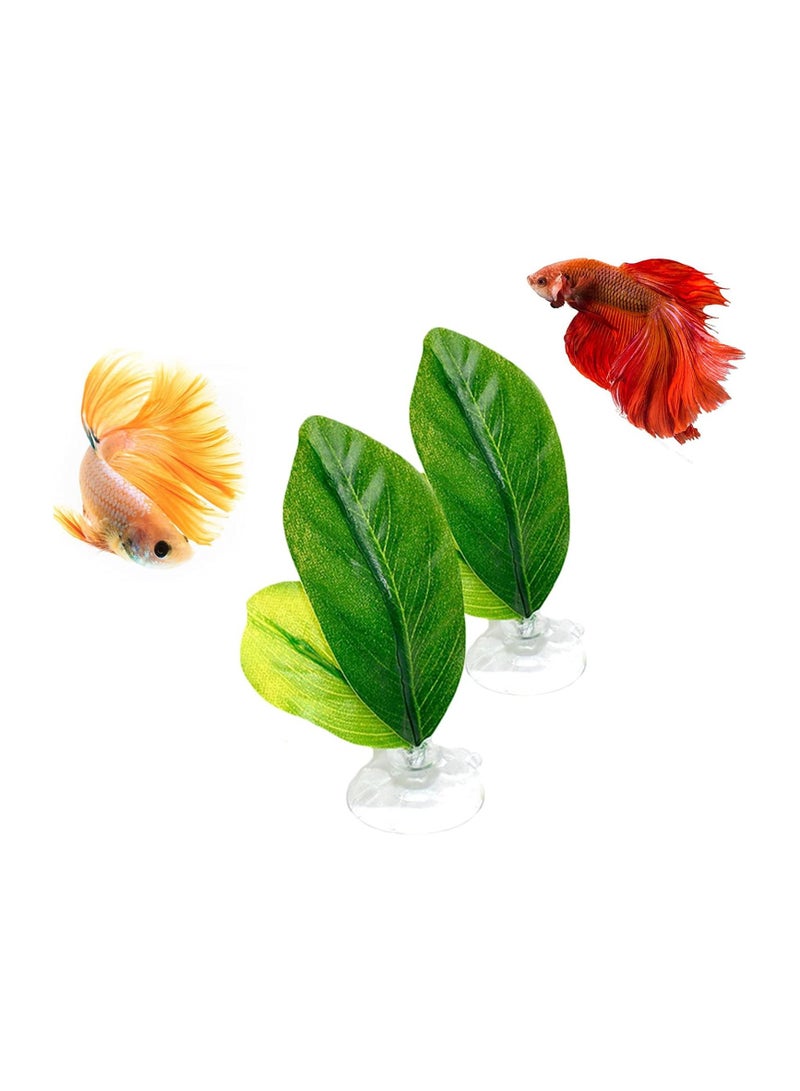 2 pack set artificial betta plant leaves for fish tank - Image 1