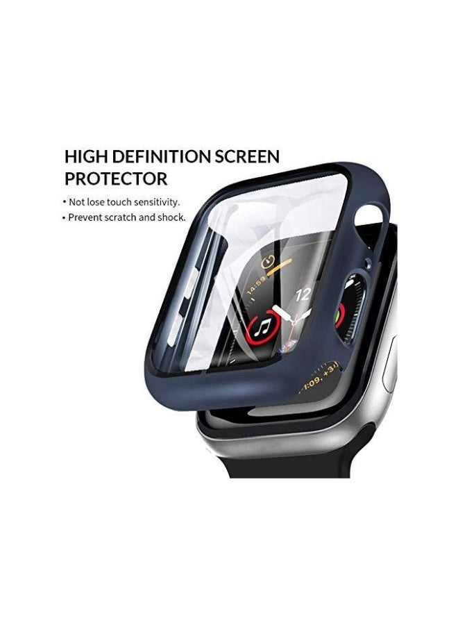 حافظة مع شاشة متوافقة مع ساعة Apple Watch Series 11 مقاس 42 مم، مصنوعة من مادة البولي كربونات الصلبة باللون الأزرق - Image 4