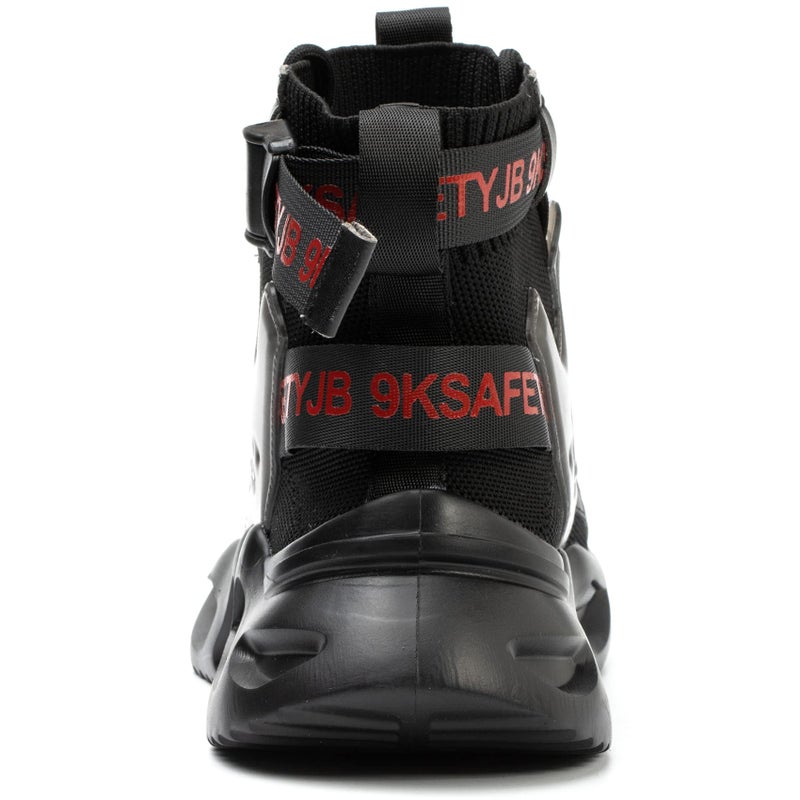 ORISTACO Steel Toe Safety High-cut Boot, Breathable Lightweight Smash-proof Industries Construction Work Shoes, 7719 Black 43 - Image 4