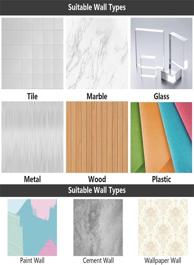 Shower Caddy Adhesive Replacement, 6pcs Adhesive Shower Caddy Shelf Adhesive, Strong Adhesive Hooks, No Drilling Shower Shelves for Bathroom, Kitchen, Soap Holder