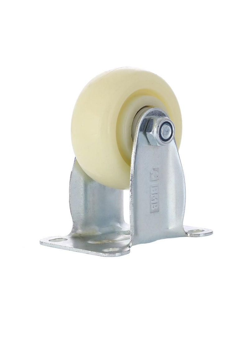 BMB tools 2-Piece 100mm White PP Medium Duty Caster Double Ball Bearing - Rigid - Plate - Image 3