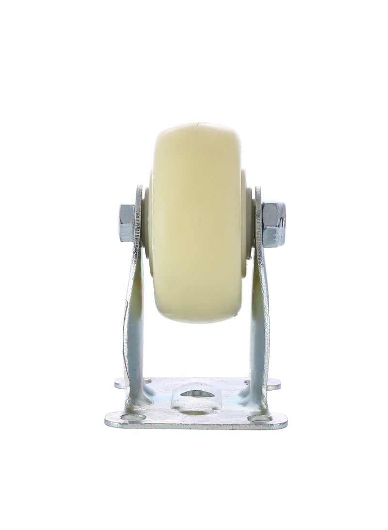 BMB tools 2-Piece 100mm White PP Medium Duty Caster Double Ball Bearing - Rigid - Plate - Image 4