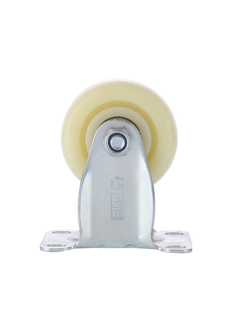 BMB tools 2-Piece 100mm White PP Medium Duty Caster Double Ball Bearing - Rigid - Plate - Image 2