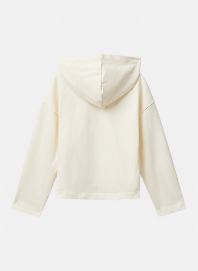 Benetton Girls Hooded sweatshirt with slogan print - Image 3